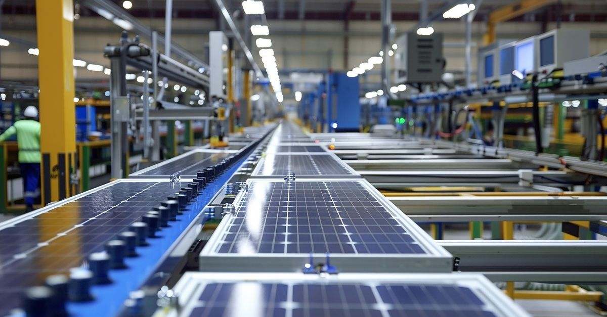 gigafactory fos sur mer, image d'une usine de panneaux solaires