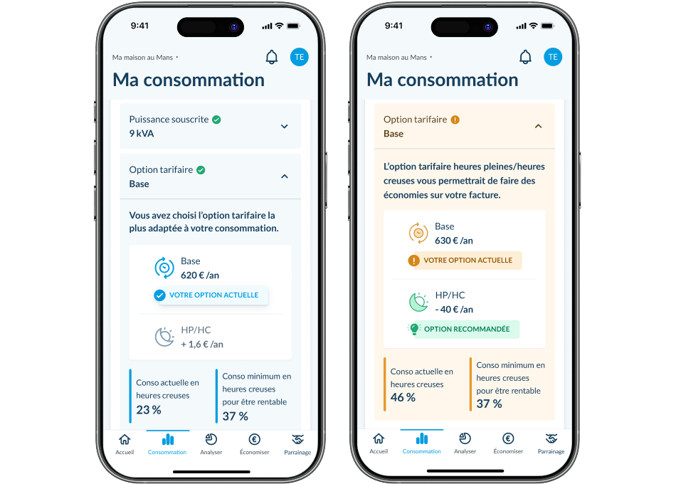 application option tarifaire