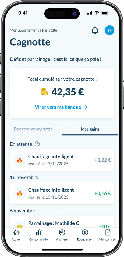 Cagnotte chauffage intelligent
