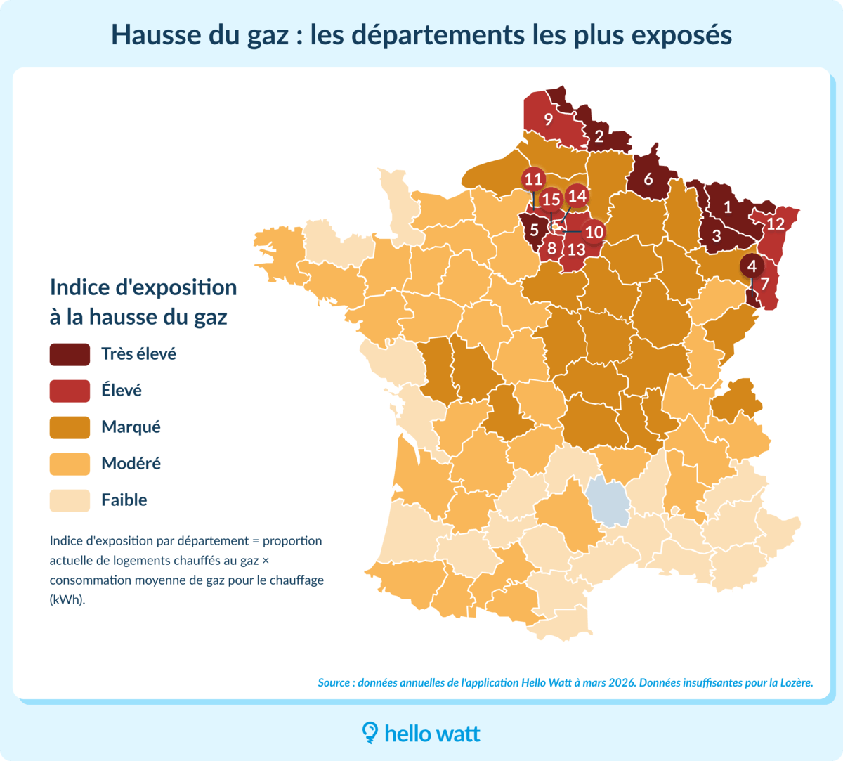 Départements carte