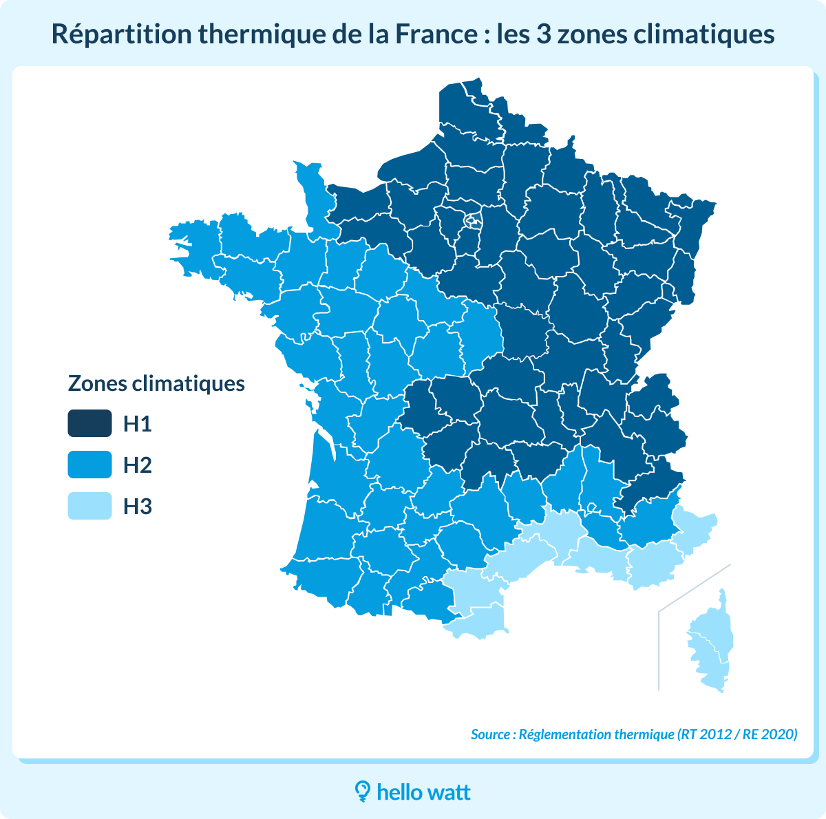 répartition thermique France zones climatiques isolation