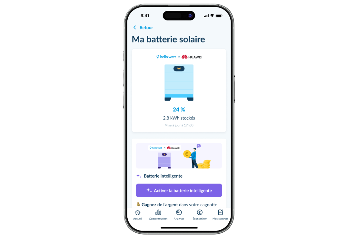 Batterie panneau solaire Hello Watt
